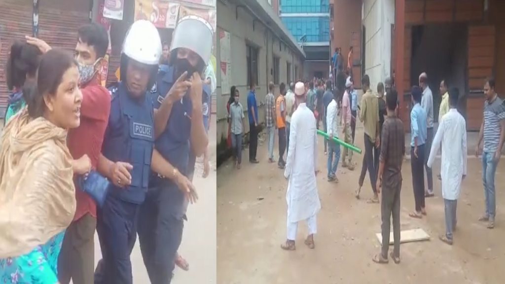 গাজীপুরে বেতনের দাবিতে পোশাক কারখানায় ভাঙচুর