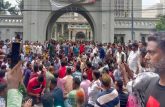 নগরভবনের সামনে আন্দোলনে ইশরাকপন্থিরা